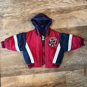 Boys Puffy Double Zippered Hooded Winter Jacket